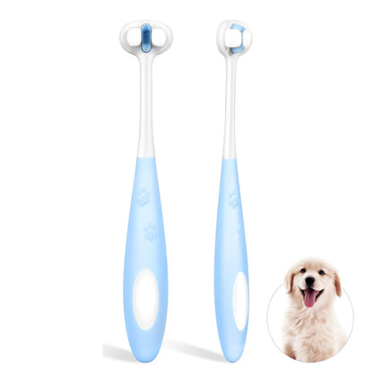 Ultra Soft Nano Bristles Dog Toothbrush Pet Dental Care Kit 3 Sided Design For Easy Teeth Cleaning Suitable For All Dogs,for Your Pet's Sensitive Teeth And Gums