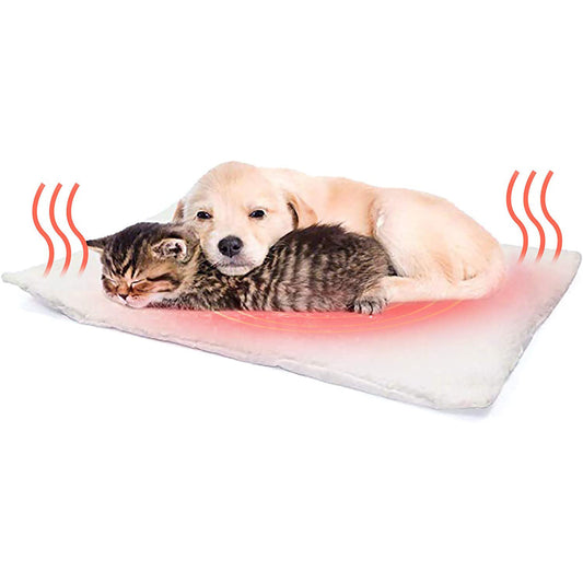 Dog Bed Pet Cushion Mat Self-heating Cat Dog Bed Blanket Microwave Oven Heating Warm Berber Fleece Kennel