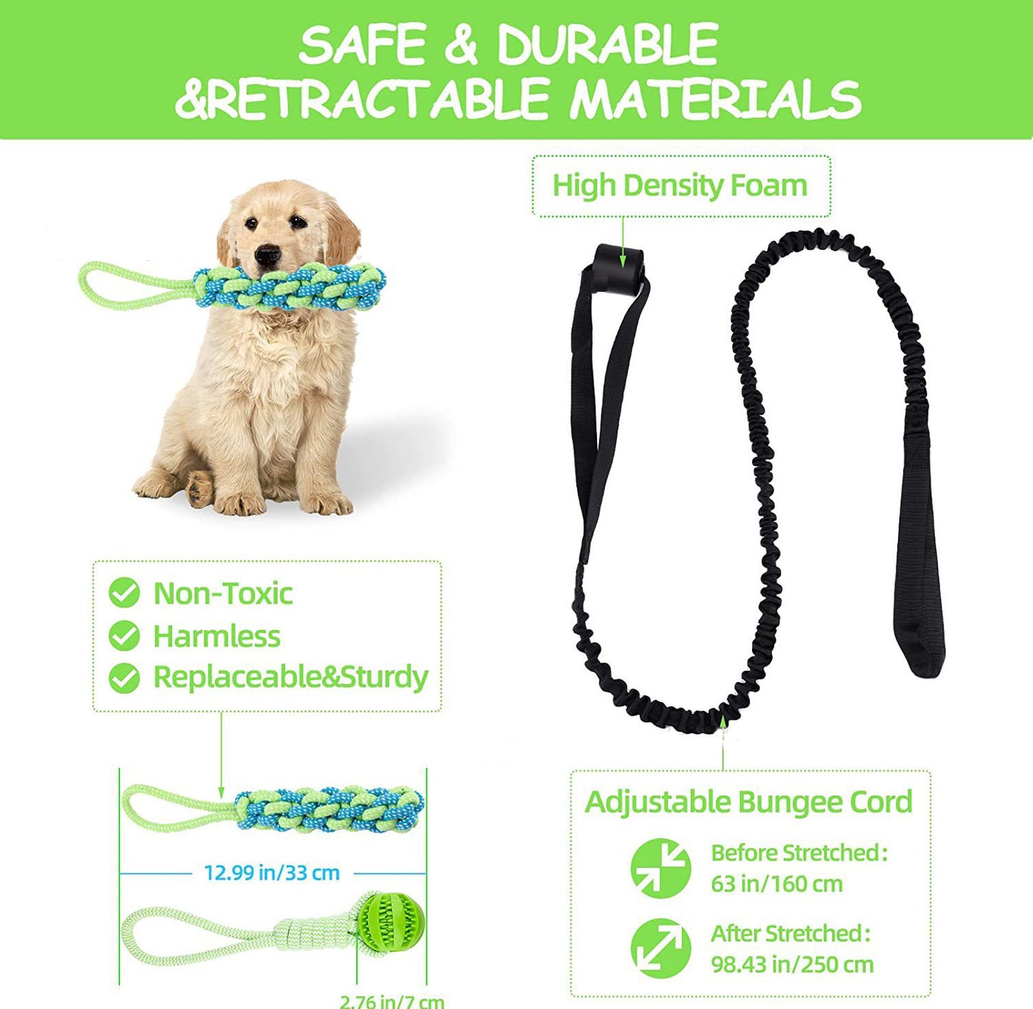 Dog Tug Of War Rope Molar Cleaning Tooth Bite Rope Toy Outdoor Inner