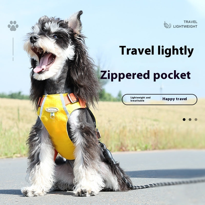 Lightweight Dog Travel Chest Strap Hand Drawstring With Zipper Pocket