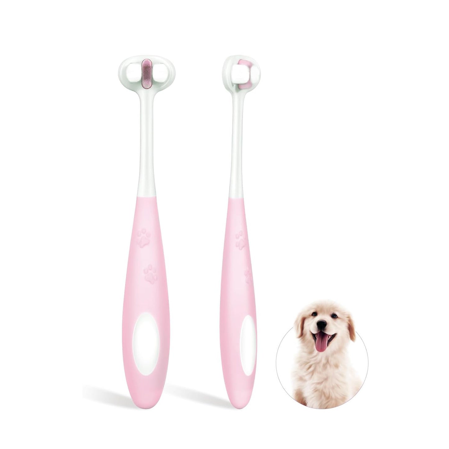 Ultra Soft Nano Bristles Dog Toothbrush Pet Dental Care Kit 3 Sided Design For Easy Teeth Cleaning Suitable For All Dogs,for Your Pet's Sensitive Teeth And Gums