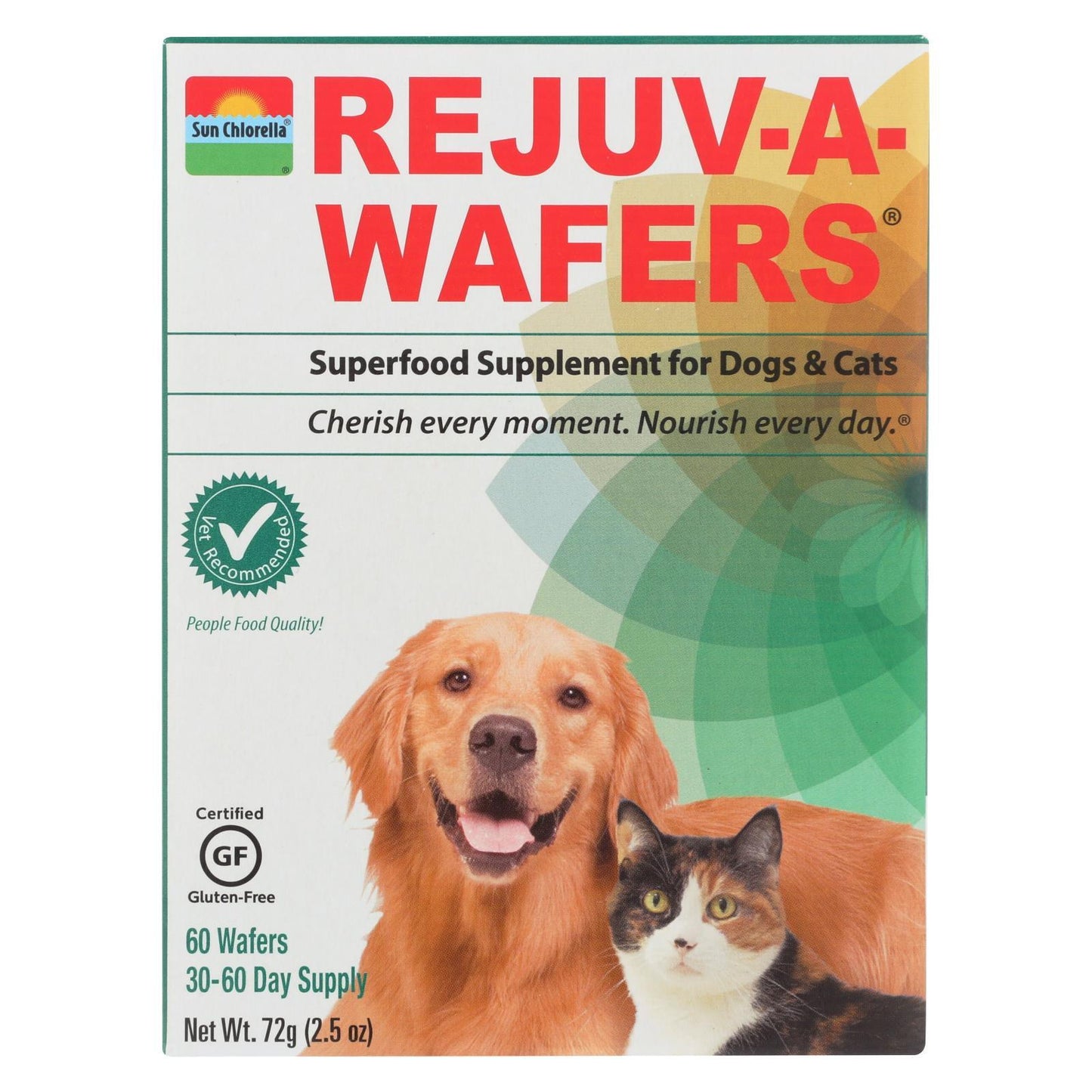 Sun Chlorella Rejuv-a-wafers Superfood Supplement For Dogs And Cats - 60 Wafers