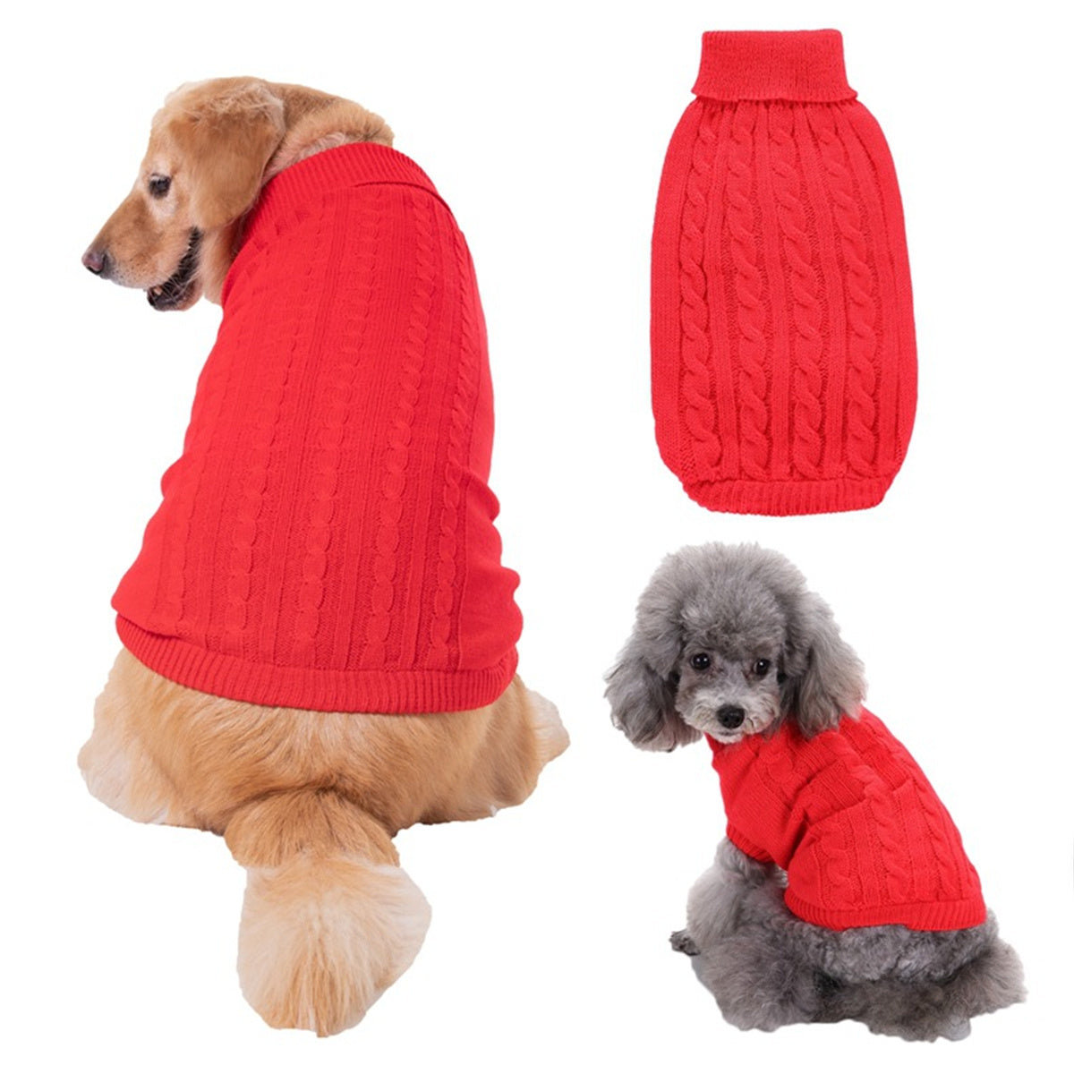 Dog Sweater Warm Pet Sweater Dog Sweaters for Small Dogs Medium Dogs Large Dogs Cute Knitted Classic Clothes Coat for Dog Puppy