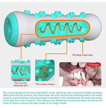 Dog Squeaky Toys for Aggressive Chewers, Tough Toothbrush Dog Chew Toy, Nearly Indestructible Rubber Toys for Pet Training, Teeth Cleaning, Playing and Chewing for Medium & Large Breeds