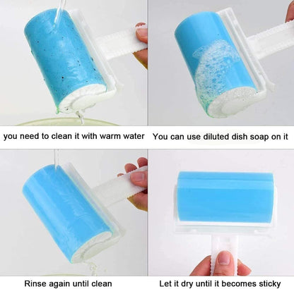 Washable Lint Roller Lint Roller Reusable Sticky Dog Cat Hair Remover Cleaner With Cover For Clothes Pet Hairs